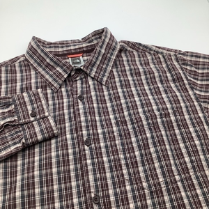 The North Face Mens Long Sleeve Button Up Plaid Shirt Brown‎ Size XL.